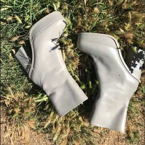 Zara parent leather platform grey bootie